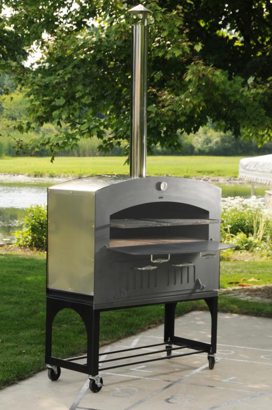46-inch Outdoor Wood Burning Oven with Stainless Steel Oven Shelf